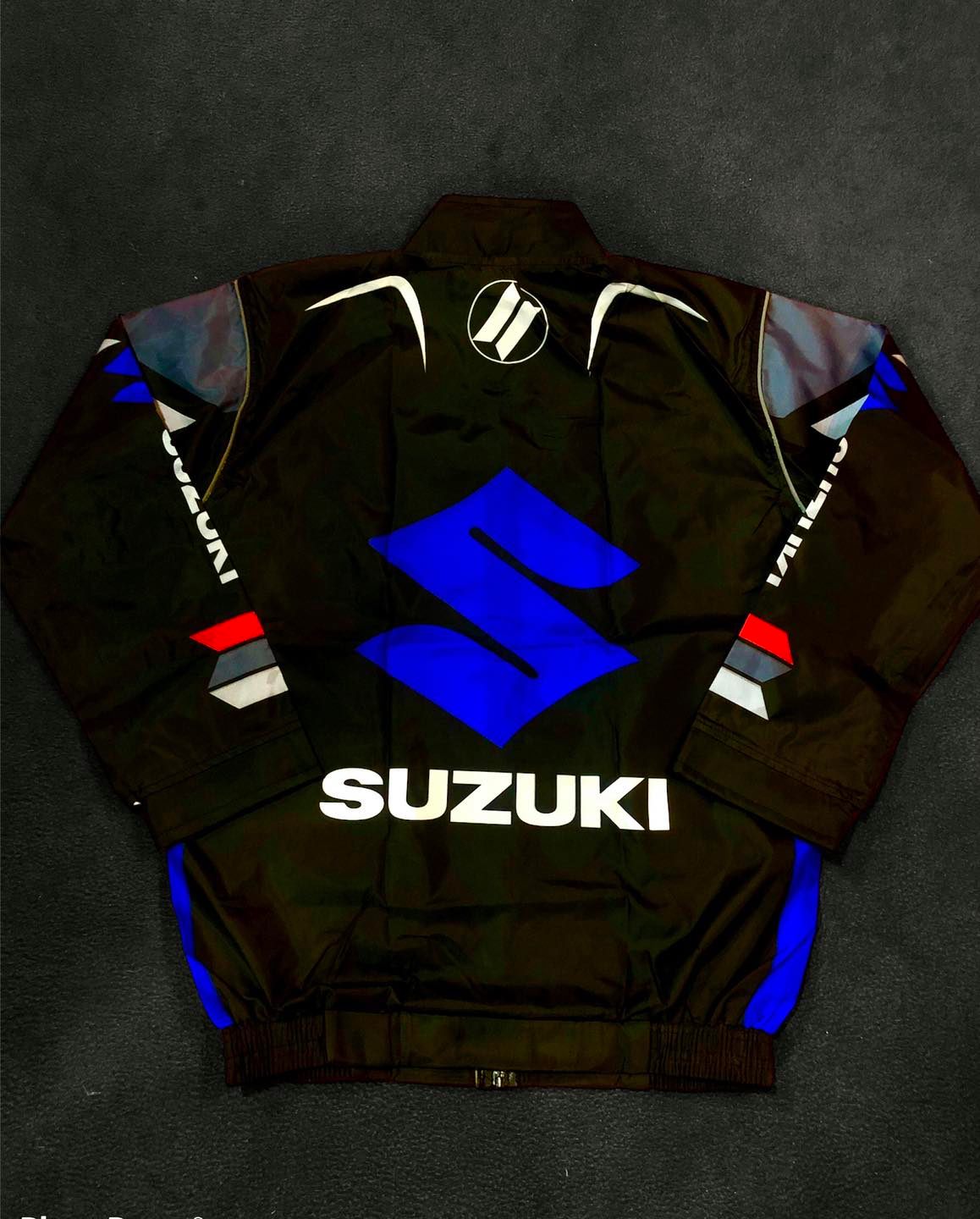 Suzuki Black-Blue Motorcycle Semi-Waterproof Dust Coat Windbreaker image